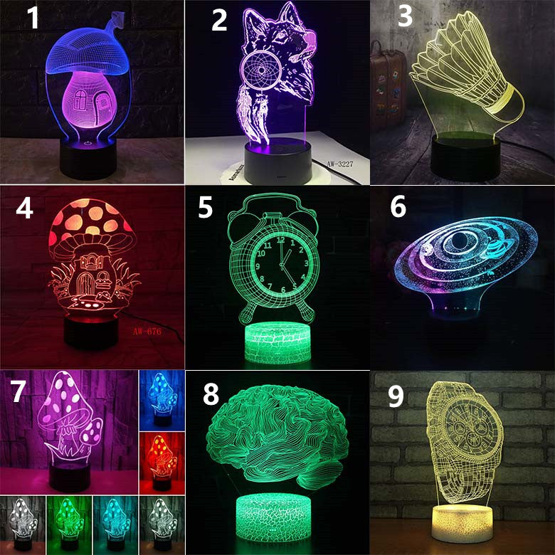 New 3D Colorful Touch Remote Control LED Desk Lamp